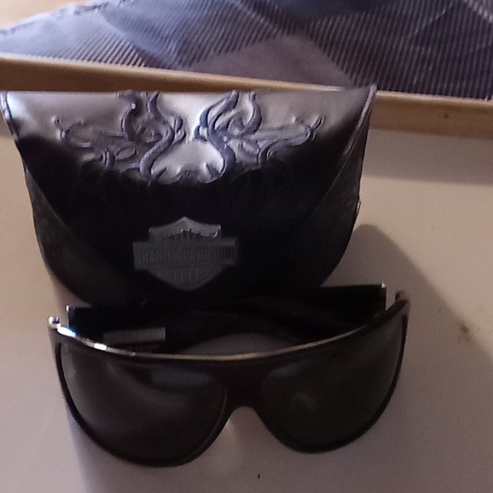 Vintage Harley-Davidson sunglasses with leather case
